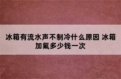 冰箱有流水声不制冷什么原因 冰箱加氟多少钱一次